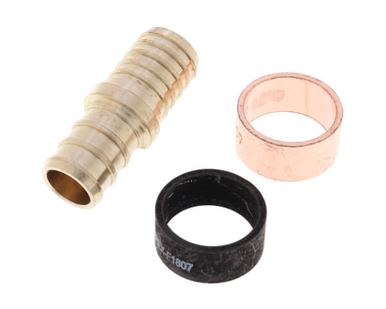 No Lead Brass PEX x Poly B Coupling with Rings