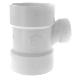 PVC DWV Reducing Sanitary Tee (HUB x HUB x HUB)