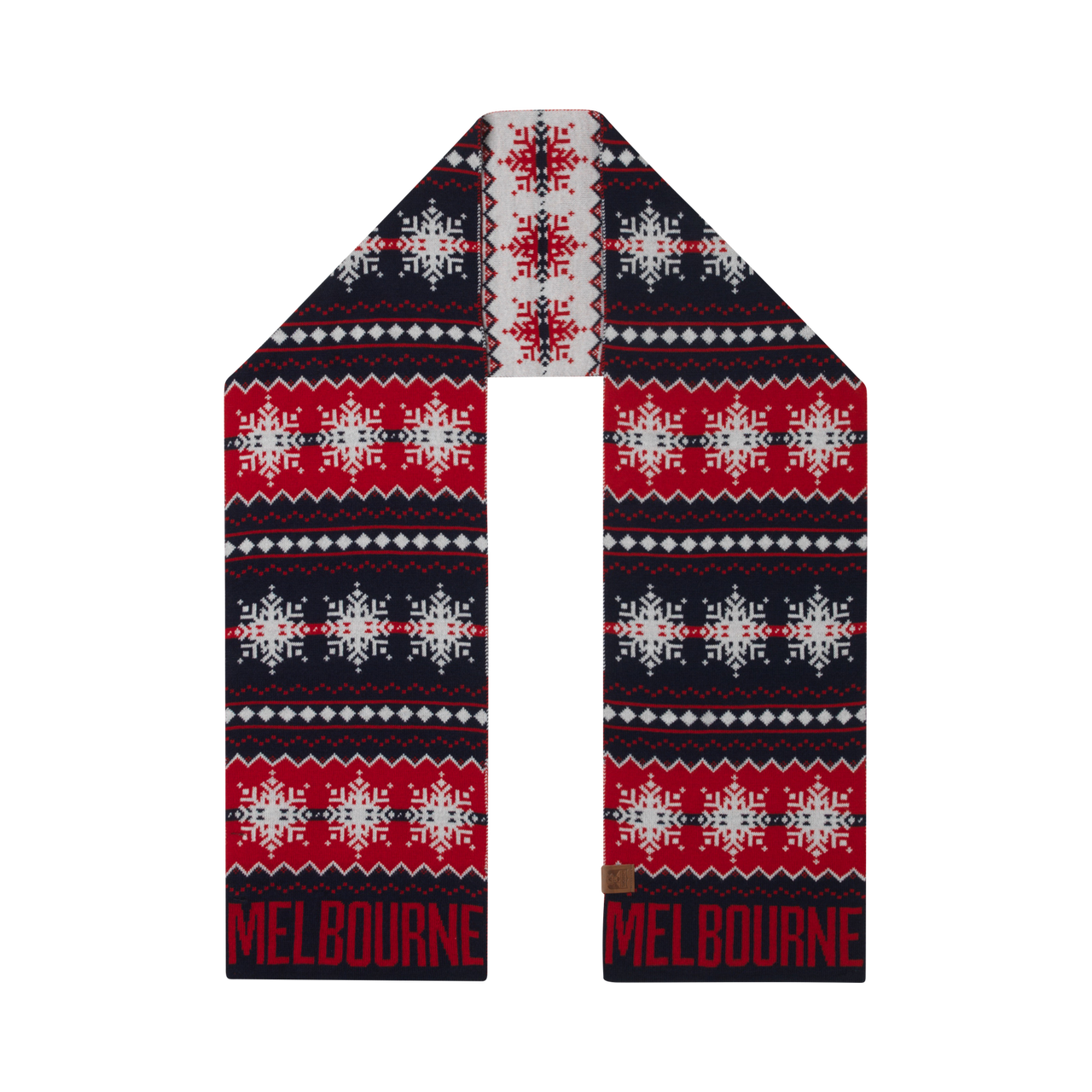 Official AFL Merchandise: Melbourne Demons Snowflake Scarf - Premium Wool