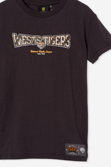 Wests Tigers NRL Kids Spray Print Team T-Shirt Wests Tigers NRL Kids Spray Print Team T-Shirt