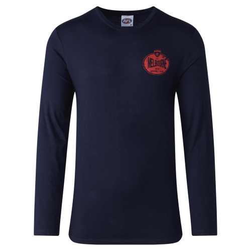 Melbourne Football Club AFL Mens Supporter Long Sleeve Tee