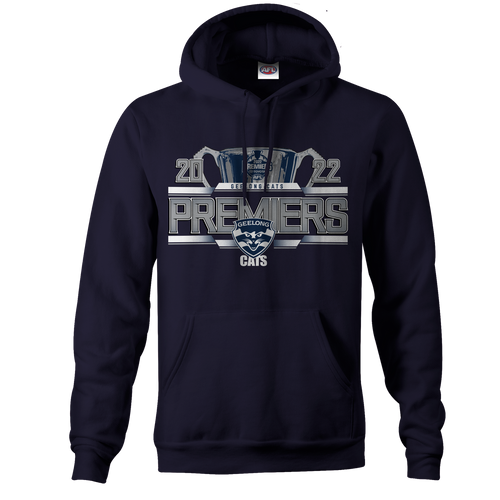 Official AFL Merchandise Geelong Cats 2022 AFL Mens Premiers P2 Hood