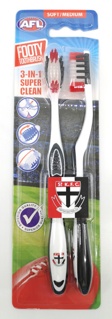 St Kilda Saints AFL Adults Toothbrush - 2 Pack