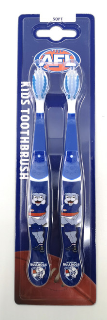 Western Bulldogs AFL Mascot Kids Toothbrush - 2 Pack Western Bulldogs AFL Mascot Kids Toothbrush - 2 Pack