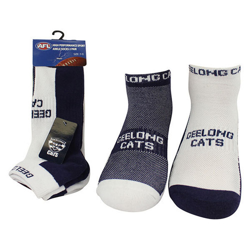 Geelong Cats 2 Pack Ankle Sport Socks
