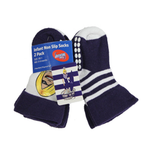 Fremantle Dockers Infant Non Slip Socks - 2 Pack