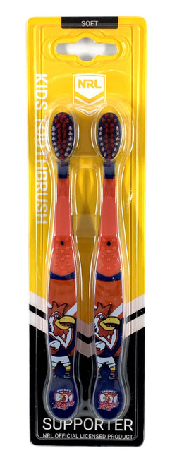 Sydney Roosters NRL Mascot Kids Toothbrush - 2 Pack
