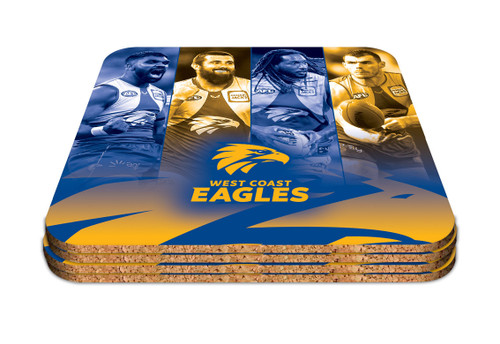 West Coast Eagles Official AFL Set of Four Player Coaster