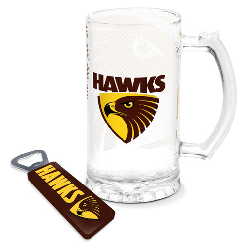 Hawthorn Hawks AFL Stein and Bottle Opener Set