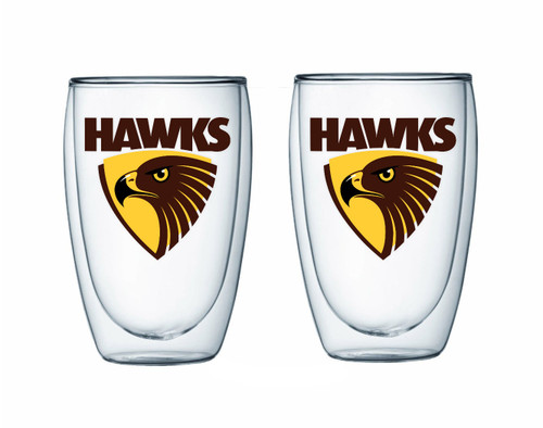 Hawthorn Hawks Set Of Two Double Wall Glass