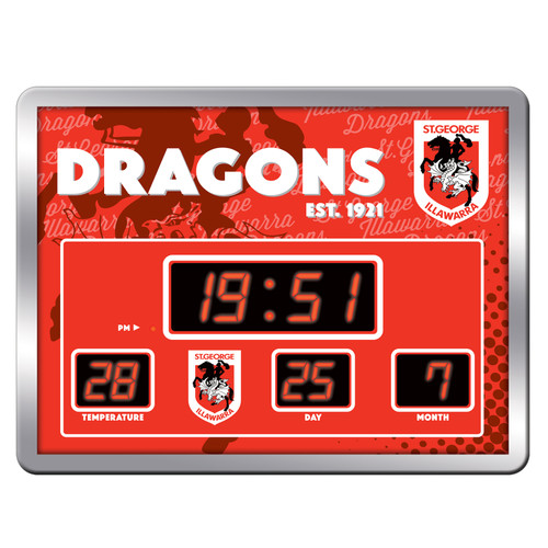 St George Illawarra Dragons NRL LED Scoreboard Clock