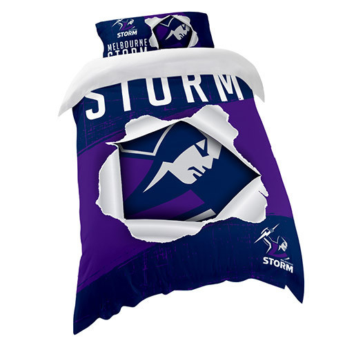 Melbourne Storm NRL Single Quilt Cover Set