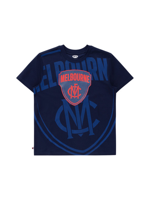 Melbourne Demons AFL Kids Oversize Crop Logo Tee