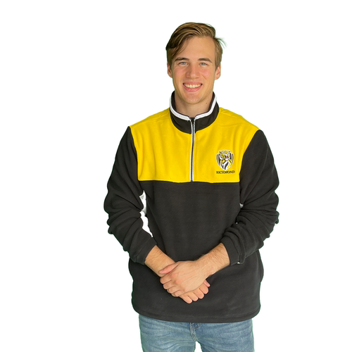 Richmond Tigers AFL Mens Team 1/4 Zip Polar Fleece