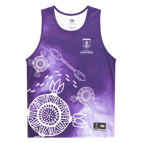 Fremantle Dockers 2017 Indigenous AFL Jersey Adults Size S Purple Sleeveless