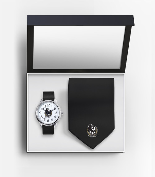 Collingwood Magpies AFL Watch & Tie Gift Set