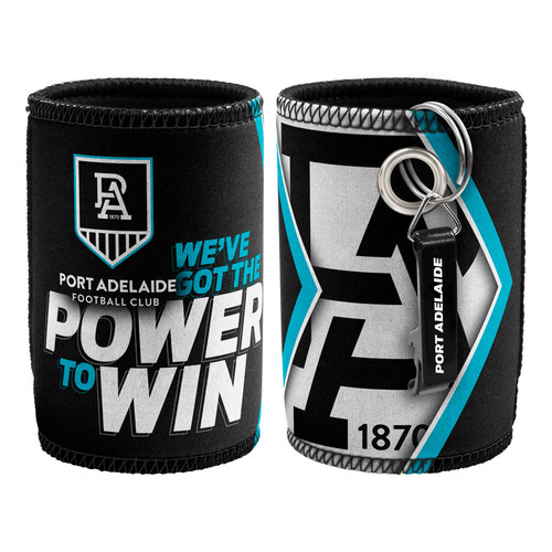 Port Adelaide Power AFL Can Cooler with Bottle Opener 