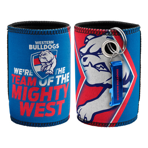 Western Bulldogs  AFL Can Cooler with Bottle Opener 