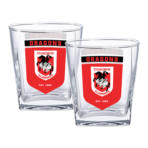 St George Illawarra Dragons NRL 2 Pack Spirit Glasses