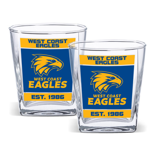 West Coast Eagles AFL 2 Pack Spirit Glasses