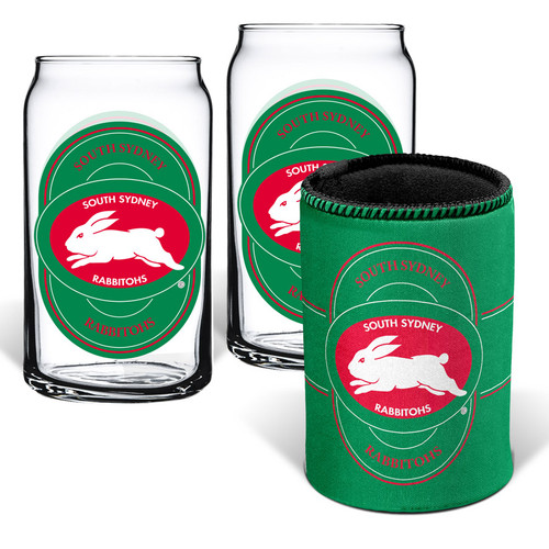 South Sydney Rabbitohs NRL Can Glasses & Can Cooler