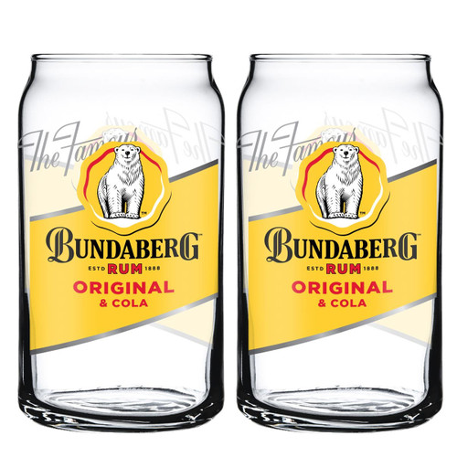 Authentic Bundy Rum Can Glass Set - 2 Pack