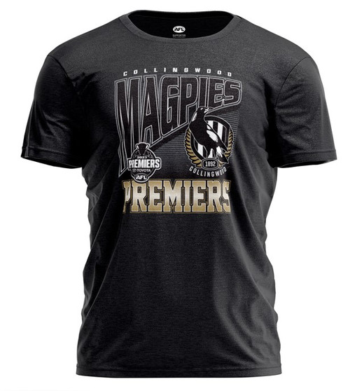 Official 2023 Premiers Youth Flag Tee Collingwood Magpies - Second Release