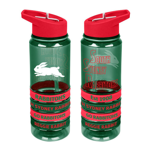 South Sydney Rabbitohs Tritan Drinks Bottle With 4 Bands