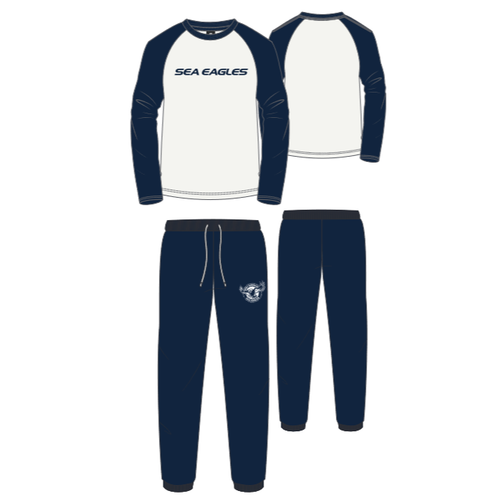 Manly Warringah Sea Eagles Youth Raglan Sleeve Cuffed Pj Set Manly Warringah Sea Eagles Youth Raglan Sleeve Cuffed Pj Set