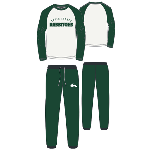 South Sydney Rabbitohs Adults Raglan Sleeve Cuffed Pj Set