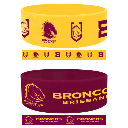 Brisbane Broncos Set of 2 Wrist Bands Brisbane Broncos Set of 2 Wrist Bands