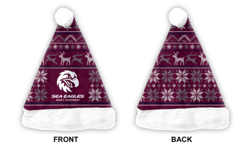 Manly Warringah Sea Eagles Christmas Santa Hat Manly Warringah Sea Eagles Christmas Santa Hat