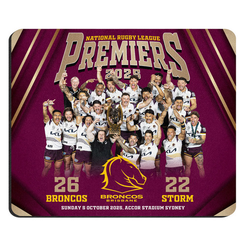 Brisbane Broncos 2025 Premiers Team Mouse Mat - Second Release Brisbane Broncos 2025 Premiers Team Mouse Mat - Second Release