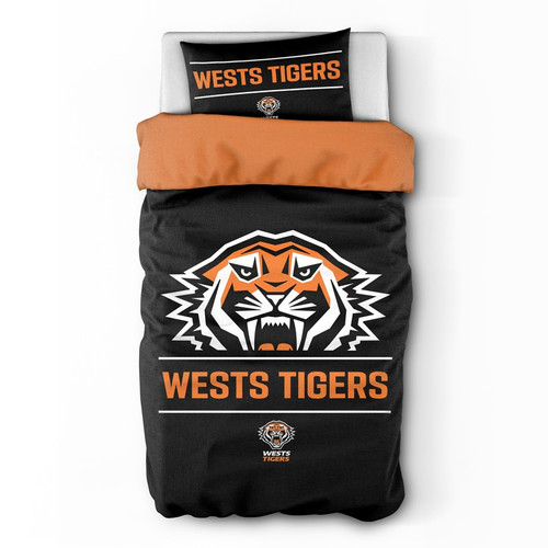 Wests Tigers Official NRL Single Quilt Cover Set Wests Tigers Official NRL Single Quilt Cover Set