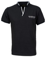 AU Polo Black w/  Zip - White