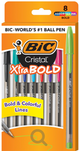 BIC Cristal Xtra Bold Ballpoint Pen - 8 Count Box Fashion