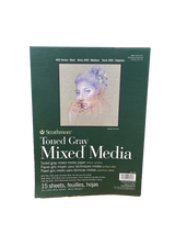 B - Toned Gray Mixed Media velum surface pad  9X11 15 sheets