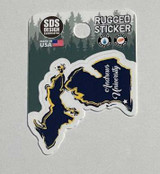 2" Andrews University Script State Outline Rugged Sticker