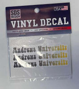 3" Andrews University Bubble Cloud Text x3  Vinyl Decal