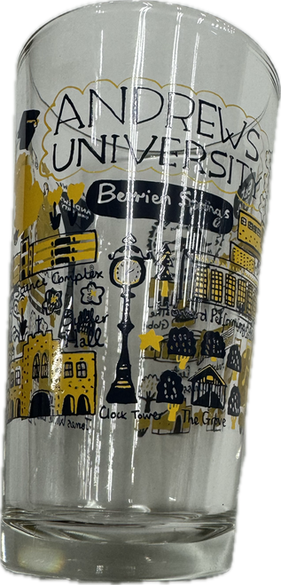 JG Pint Glass 16oz w/ AU Campus Art