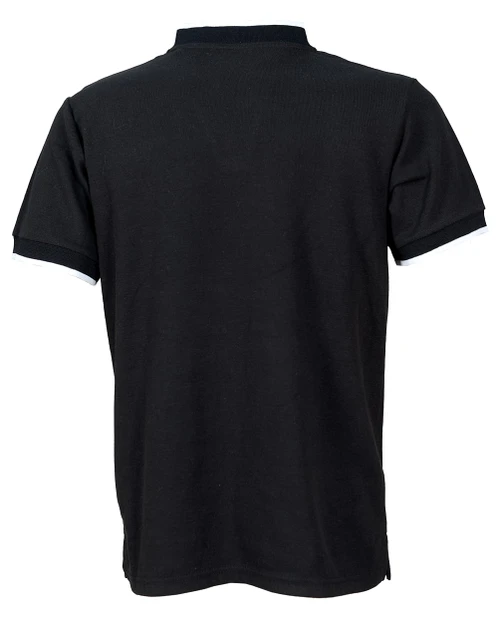 AU Polo Black w/  Zip - White