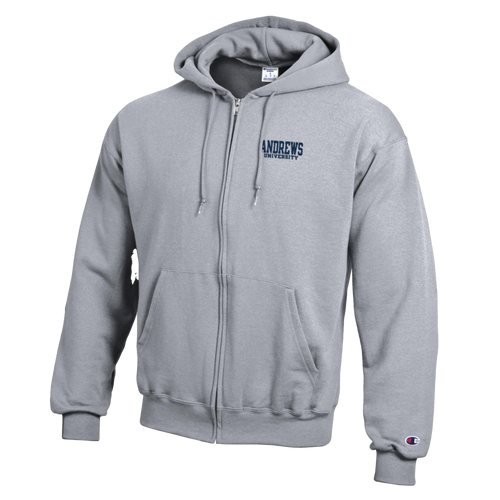Champion, Hoodie - Full Zip, Heather Gray - Andrews University