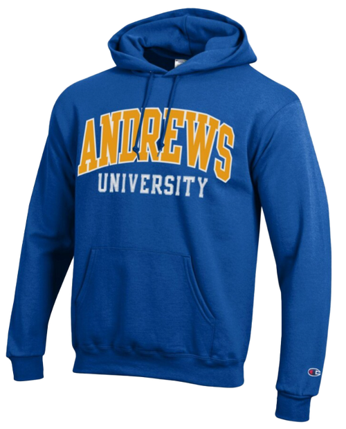 B - Champion, Hoodie, Yellow Embroidery - Andrews University Yellow Embroidery