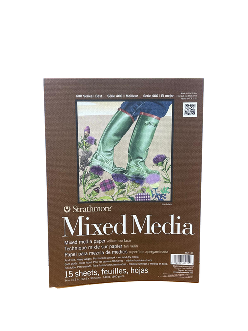 B - Mixed Media Paper vellum surface  Pad 9X12 15 sheets