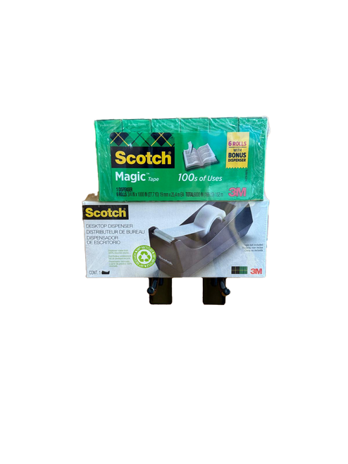 3M Scotch Tape - Magic Tape 6 rolls with Dispenser