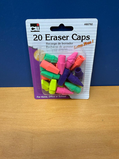 20 Eraser Caps - assorted colors