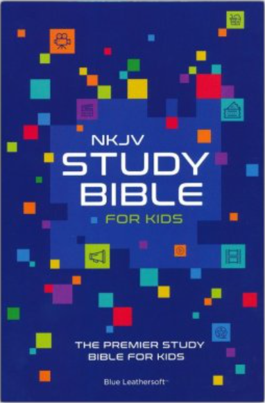 NKJV Study Bible for Kids - Blue Leathersoft