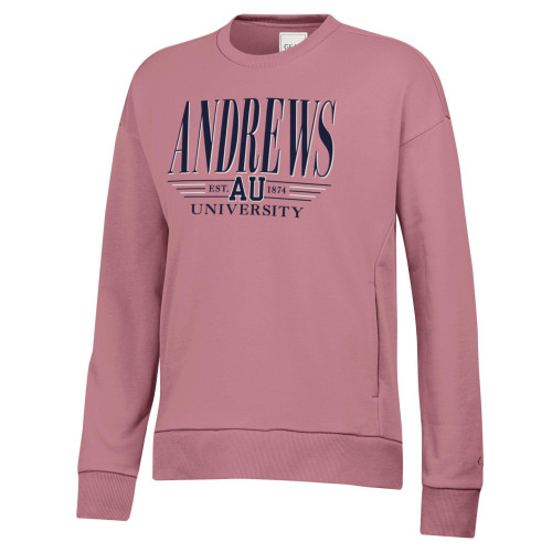 Gear - Big Cotton  Everlee Crew Rose Tea/Cafe Au Lait - Straigh Andrews over AU Wordmark between Est.1874 over Straight University