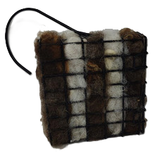 Bird Nesting Square - Wool (Metal Cage and Hook)