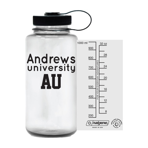 Nalgene, 32 Oz - Andrews University - Wide Mouth Bottle - Clear